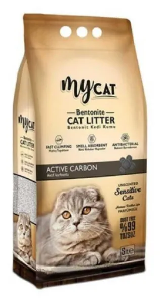 Mycat Aktif Karbon Bentonit Ince Taneli 5 lt Kedi Kumu