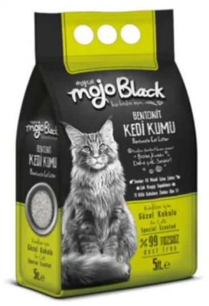 Mycat Mojo Black Bentonit Kokulu İnce Taneli 5 lt Kedi Kumu