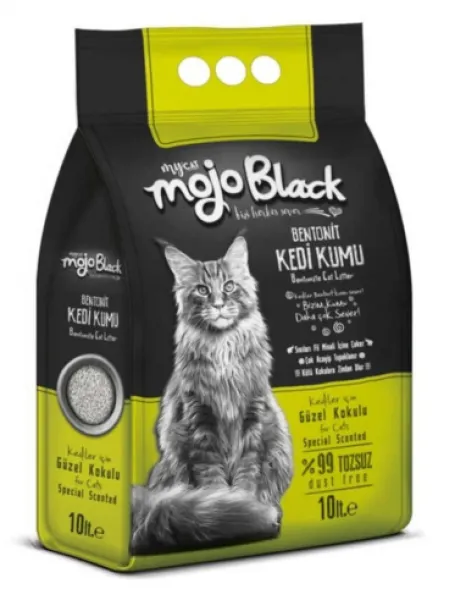 Mycat Mojo Black Bentonit Kokulu Kalın Taneli 10 lt Kedi Kumu