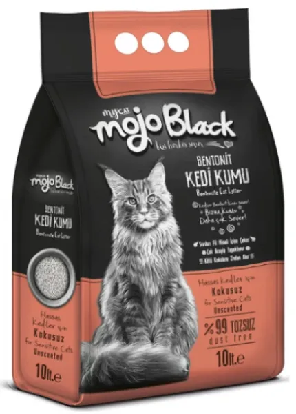 Mycat Mojo Black Bentonit Kokusuz 10 lt Kedi Kumu