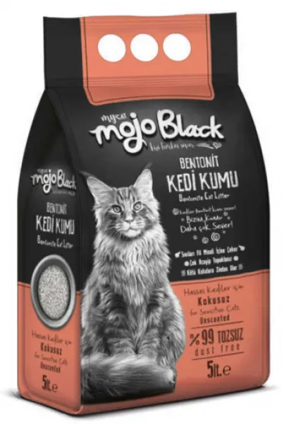 Mycat Mojo Black Bentonit Kokusuz İnce 5 lt Kedi Kumu