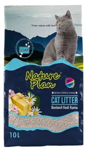 Nature Plan Bentonit Marsilya Kokulu İnce 10 lt Kedi Kumu