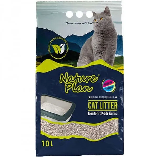 Nature Plan İnce Taneli Kokusuz Bentonit 10 lt Kedi Kumu