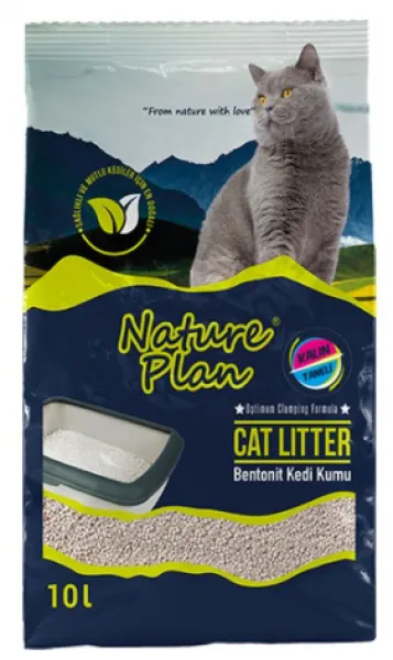 Nature Plan Kalın Taneli Kokusuz Bentonit 10 lt Kedi Kumu