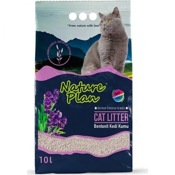 Nature Plan Lavanta Kokulu Bentonit İnce Taneli 10 lt Kedi Kumu