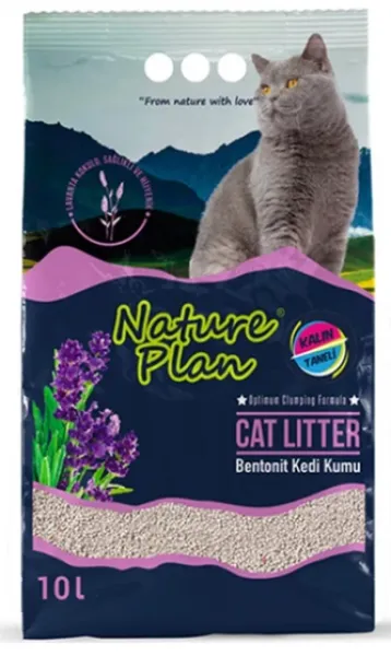 Nature Plan Lavanta Kokulu Bentonit Kalın Taneli 10 lt Kedi Kumu