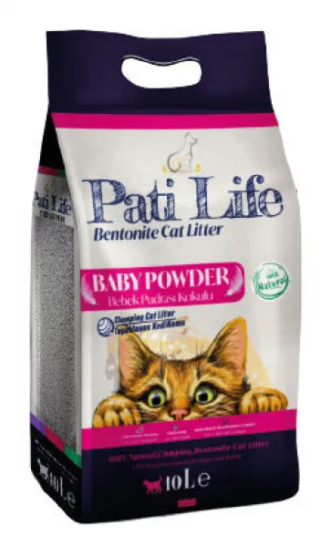 Pati Life Bentonit Bebek Pudrası Kokulu 10 lt Kedi Kumu