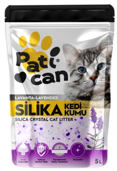 Patican Lavanta Kokulu Silika Kristal 5 lt Kedi Kumu