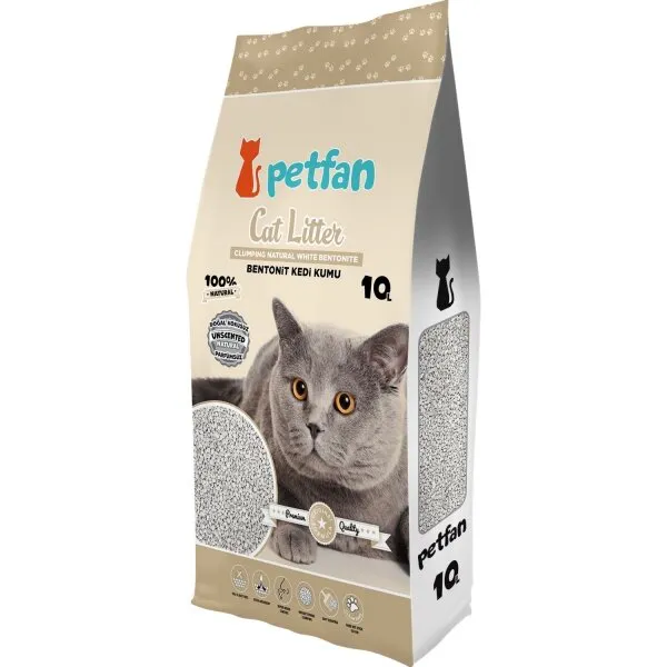 Petfan Naturel Doğal Kokusuz 10 lt Kedi Kumu