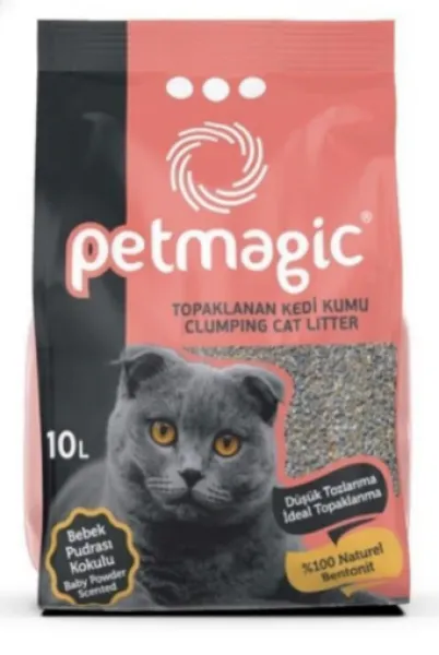 Petmagic Bebek Pudra Kokulu Bentonit 10 lt Kedi Kumu