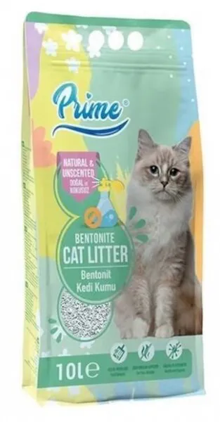 Prime Bentonit Kokusuz Topaklaşan Kalın 10 lt Kedi Kumu