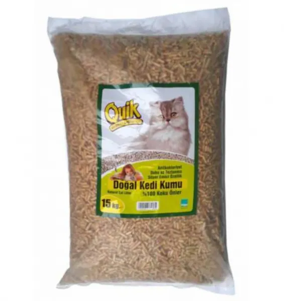 Quik Doğal Çam Pelletli 15 kg Kedi Kumu