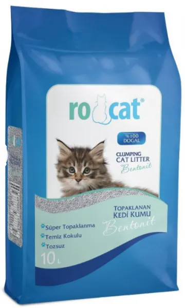 Ro Cat Bentonit Kokusuz İnce Taneli 10 lt Kedi Kumu