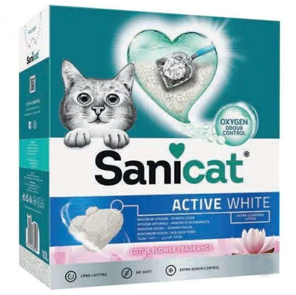 Sanicat Active White Lotus Flower Topaklanan 6 lt Kedi Kumu