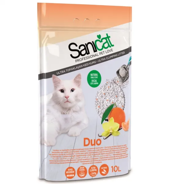 Sanicat Duo Mandalina ve Vanilya 10 lt Kedi Kumu