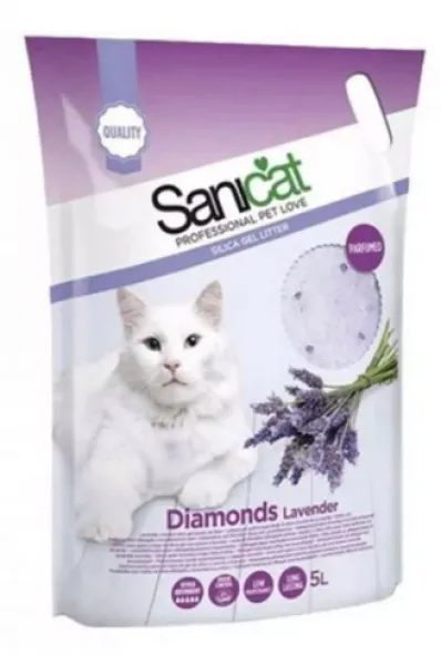 Sanicat Lavanta Kokulu Silica Kristal 5 lt Kedi Kumu