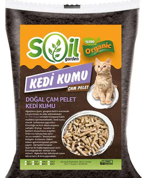 Soil Garden Organik Çam Pelet 10 lt 10 lt Kedi Kumu