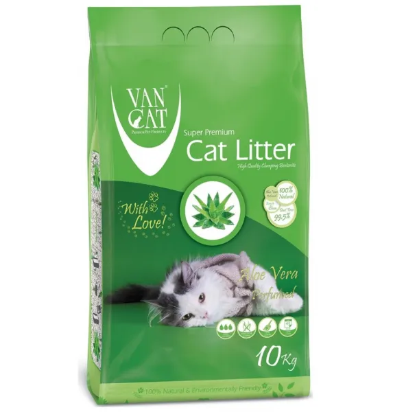 Vancat Aloe Vera Kokulu İnce 10 kg Kedi Kumu