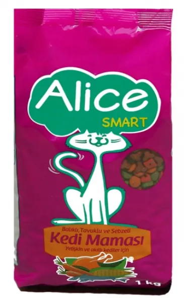 Alice Smart Adult Balıklı Tavuklu Sebzeli 1 kg Kedi Maması