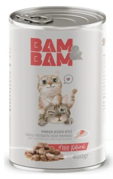 Bam&bam Kuzu Etli Soslu Yetişkin 400 gr Kedi Maması