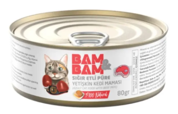 Bam&bam Sığır Etli Yetişkin 80 gr Kedi Maması