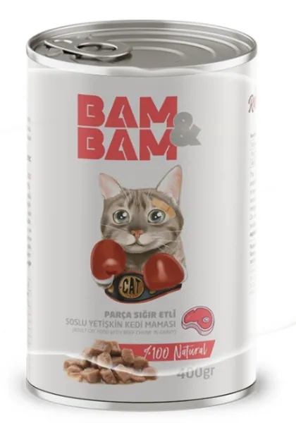 Bam&bam Sığır Parça Etli Soslu Yetişkin 400 gr Kedi Maması