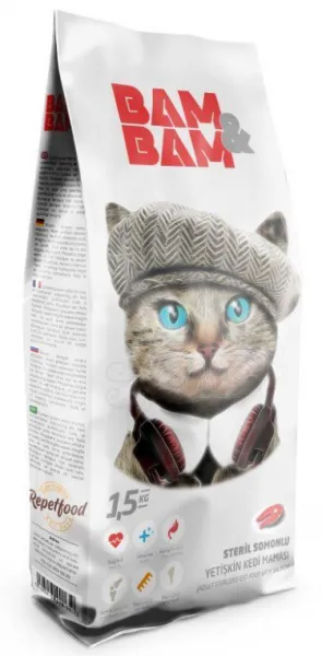 Bam&bam Somonlu Yetişkin Kısır 1.5 kg Kedi Maması