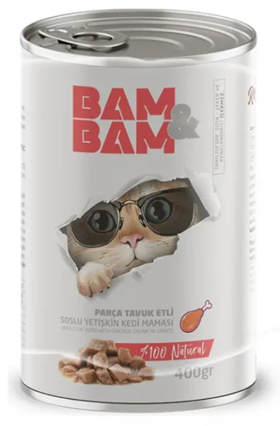 Bam&bam Tavuklu Soslu Yetişkin 400 gr Kedi Maması