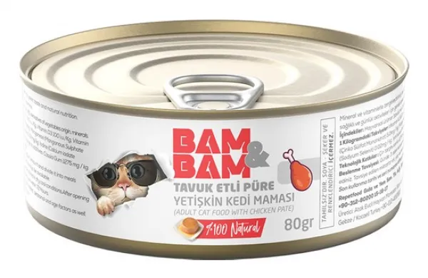 Bam&bam Tavuklu Yetişkin 80 gr Kedi Maması