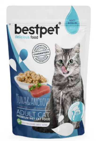 Bestpet Adult Jelly Ton Balıklı ve Hamsili 85 gr Kedi Maması