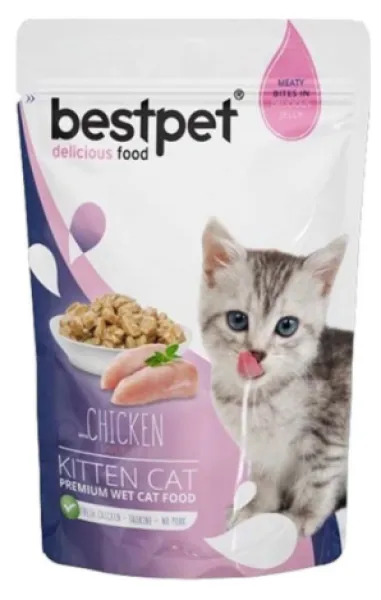Bestpet Kitten Jelly Pouch Tavuklu 85 gr Kedi Maması