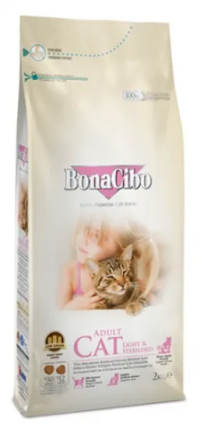 BonaCibo Adult Light Sterilised 2 kg Kedi Maması