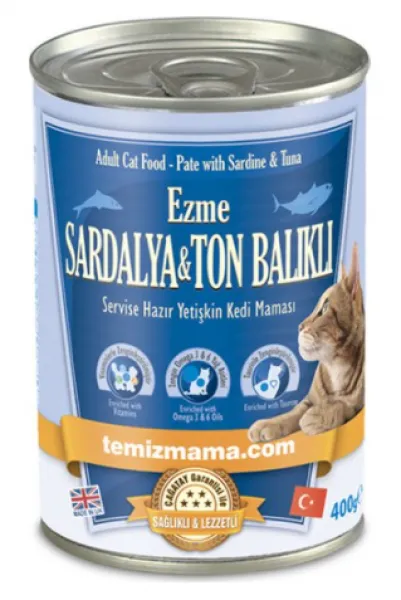 BonaCibo Ezme Sardalya ve Ton Balıklı 400 gr Kedi Maması