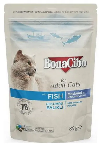 BonaCibo Pouch Balıklı 85 gr Kedi Maması