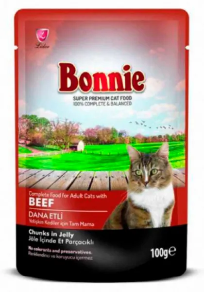 Bonnie Dana Etli Pouch Jelly 100 gr Kedi Maması