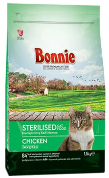 Bonnie Kısırlaştırılmış Tavuklu 1.5 kg Kedi Maması