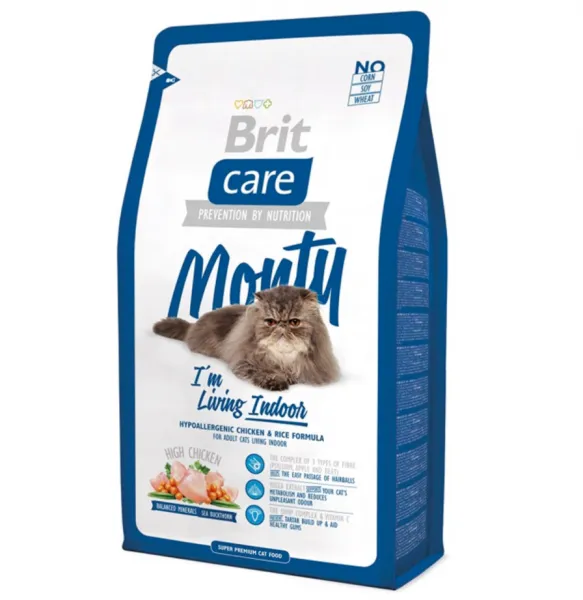Brit Care Monty Indoor Tavuk ve Pirinçli 2 kg Kedi Maması