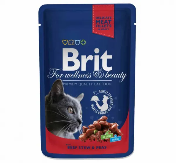 Brit Premium Pouch Sığır Etli ve Bezelyeli 100 gr Kedi Maması