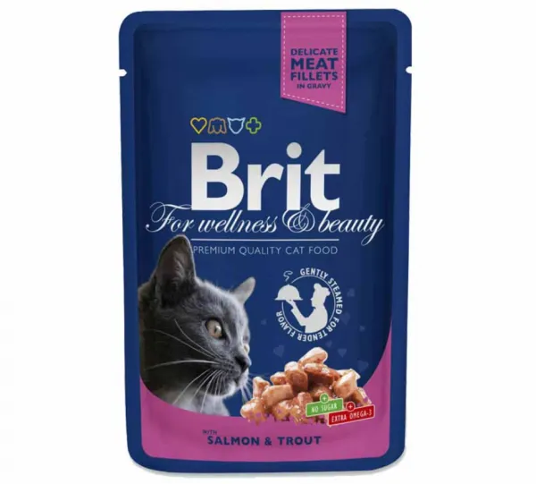 Brit Premium Pouch Somon ve Alabalıklı 100 gr Kedi Maması