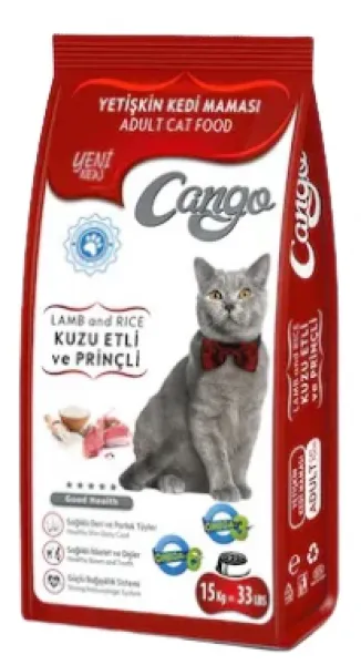 Cango Kuzu Etli ve Pirinçli Yetişkin 15 kg Kedi Maması