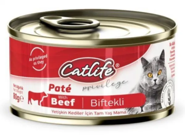 Catlife Yetişkin Biftekli 80 gr Kedi Maması