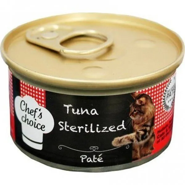 Chef's Choice Pate Ton Balıklı Tahılsız Sterilised 85 gr Kedi Maması