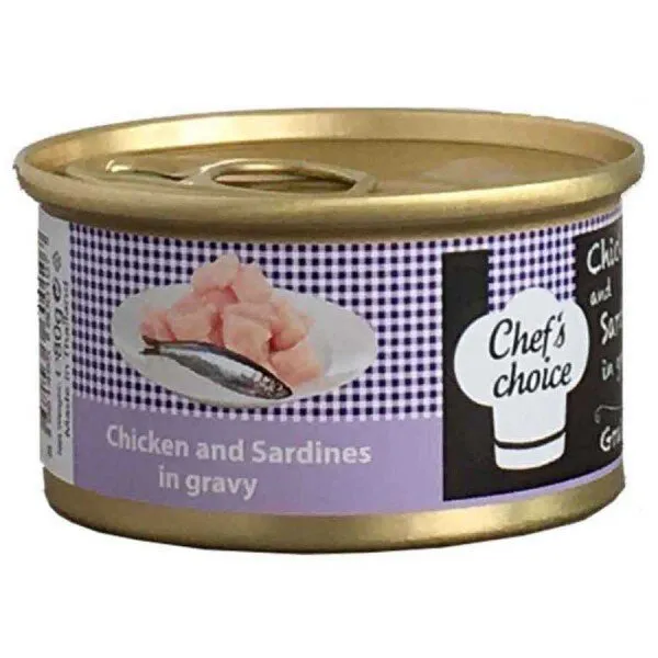 Chef's Choice Sardunya Ve Soslu Tavuk Etli Yetişkin 80 gr Kedi Maması