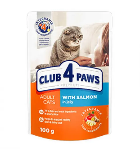 Club4Paws Pouch Somonlu Premium 100 gr Kedi Maması