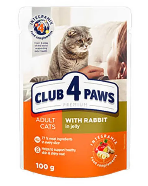 Club4Paws Tavşanlı Premium Pouch 100 gr Kedi Maması