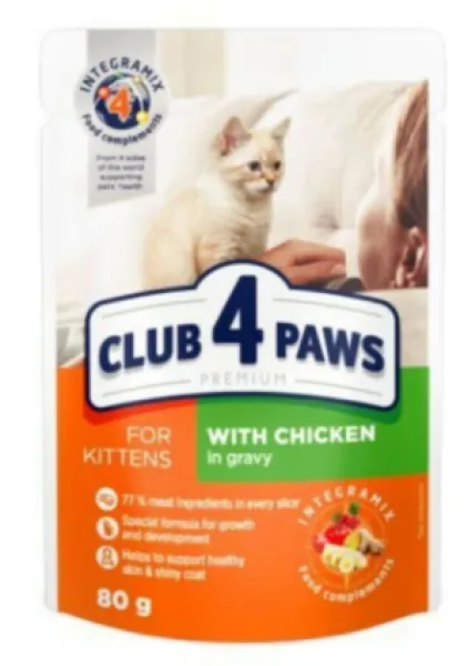 Club4Paws Tavuklu Premium Pouch Yavru 80 gr Kedi Maması