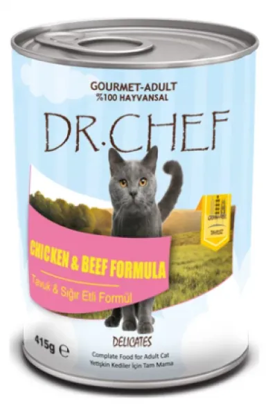 Dr.Chef Tahılsız Gurme Tavuk  415 gr Kedi Maması