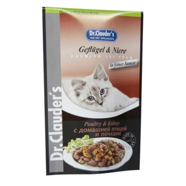 Dr.Clauder's Pouch Kümes Hayvanlı Böbrekli Yetişkin 100 gr Kedi Maması