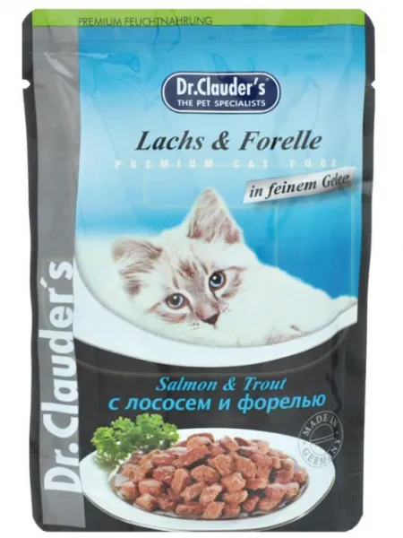 Dr.Clauder's Pouch Somon ve Alabalık Yaş 100 gr Kedi Maması