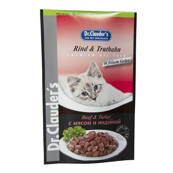 Dr.Clauder's Sığır Etli ve Hindili Yetişkin 100 gr Kedi Maması